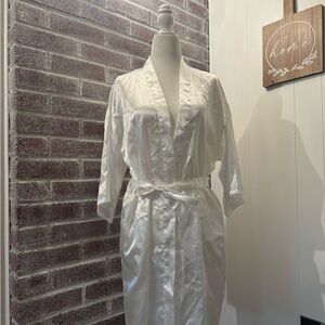 White Silky Bridal Robe L